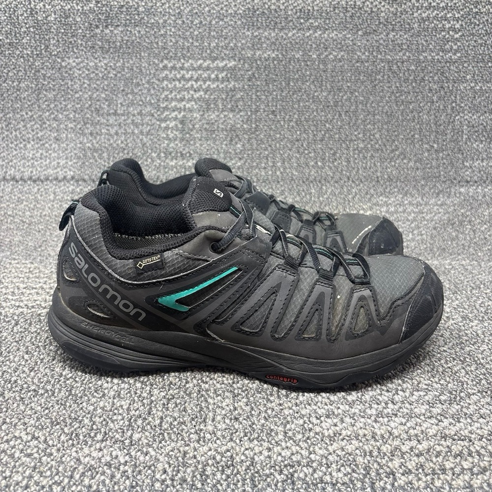 Salomon X Crest GTX Gore-Tex Womens Trail Running Hiking Shoes Black Grey US 9